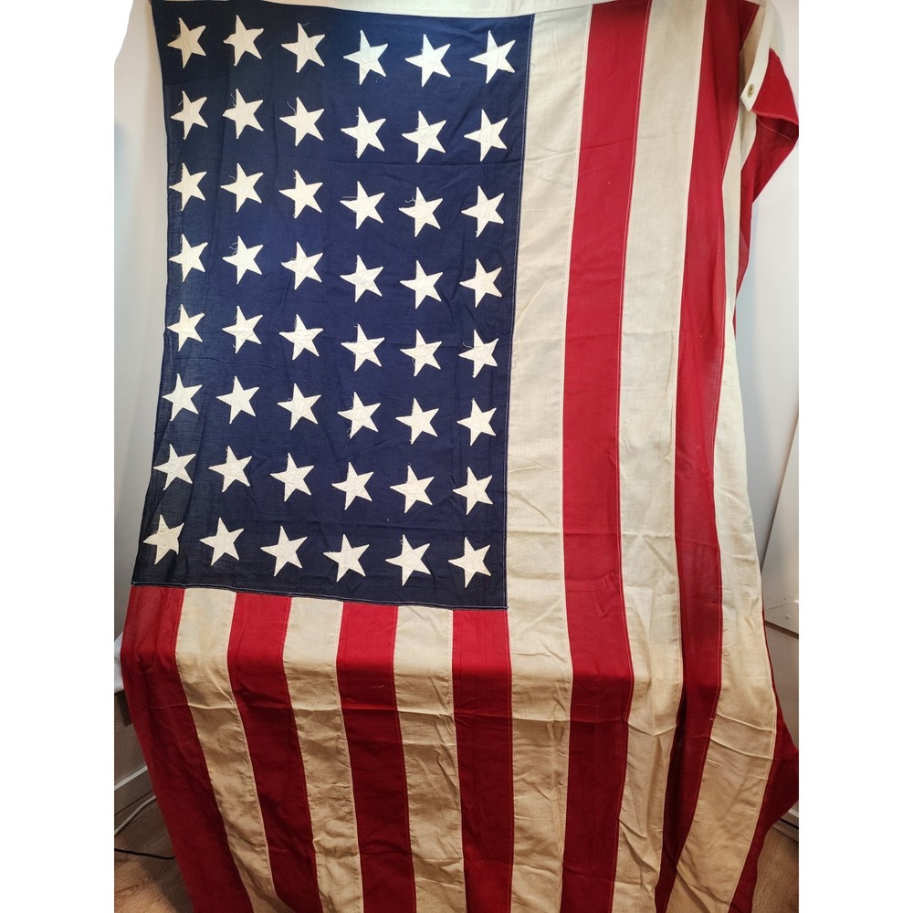 Vintage Valley Forge Company American Flag 48 Stars 5x9 1/2 Feet